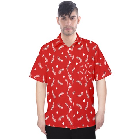 Christmas Pattern,love Red Men s Hawaii Shirt by nate14shop