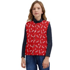 Christmas Pattern,love Red Kid s Short Button Up Puffer Vest	 by nate14shop