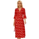 Christmas Pattern,love Red Midsummer Wrap Dress View1