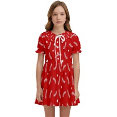 Christmas Pattern,love Red Kids  Sweet Collar Dress by nate14shop