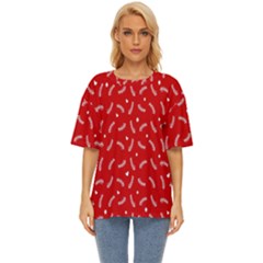 Christmas Pattern,love Red Oversized Basic Tee by nate14shop