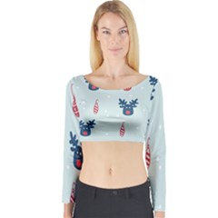 Christmas-jewelry Bell Long Sleeve Crop Top by nate14shop