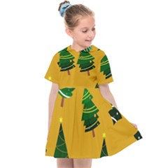 Christmas Tree,yellow Kids  Sailor Dress