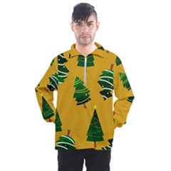 Christmas Tree,yellow Men s Half Zip Pullover by nate14shop