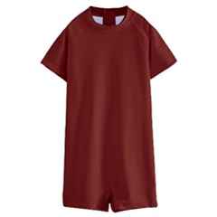 Christmas-maroon Kids  Boyleg Half Suit Swimwear