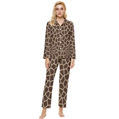 Giraffe Womens  Long Sleeve Velvet Pocket Pajamas Set by nate14shop