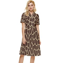 Giraffe Button Top Knee Length Dress by nate14shop