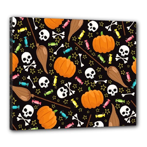 Halloween Pattern 3 Canvas 24  X 20  (stretched) by designsbymallika