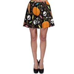 Halloween Pattern 3 Skater Skirt by designsbymallika