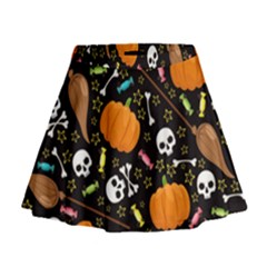 Halloween Pattern 3 Mini Flare Skirt by designsbymallika