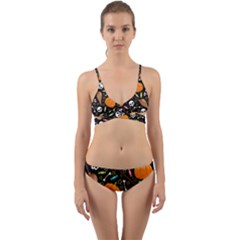 Halloween Pattern 3 Wrap Around Bikini Set by designsbymallika