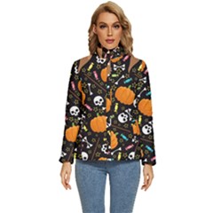 Halloween Pattern 3 Women s Puffer Bubble Jacket Coat