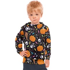 Halloween Pattern 3 Kids  Hooded Pullover by designsbymallika