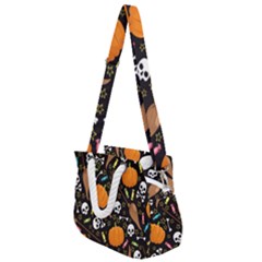 Halloween Pattern 3 Rope Handles Shoulder Strap Bag by designsbymallika