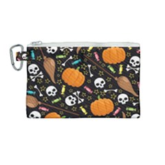 Halloween Pattern 3 Canvas Cosmetic Bag (medium) by designsbymallika