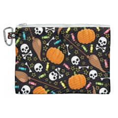 Halloween Pattern 3 Canvas Cosmetic Bag (xl) by designsbymallika