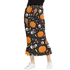 Halloween Pattern 3 Maxi Fishtail Chiffon Skirt by designsbymallika