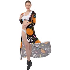 Halloween Pattern 3 Maxi Chiffon Beach Wrap by designsbymallika