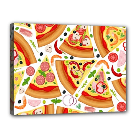 Pizza Love Canvas 16  X 12  (stretched) by designsbymallika