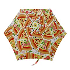 Pizza Love Mini Folding Umbrellas by designsbymallika