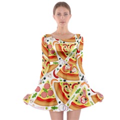 Pizza Love Long Sleeve Skater Dress by designsbymallika