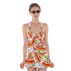 Pizza Love Halter Dress Swimsuit  by designsbymallika