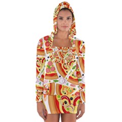 Pizza Love Long Sleeve Hooded T-shirt by designsbymallika