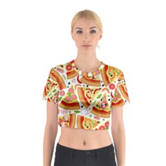 Pizza Love Cotton Crop Top by designsbymallika