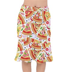 Pizza Love Short Mermaid Skirt by designsbymallika