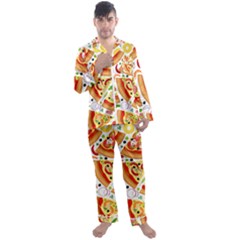 Pizza Love Men s Long Sleeve Satin Pajamas Set by designsbymallika