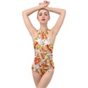 Pizza Love Cross Front Low Back Swimsuit View1