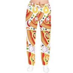 Pizza Love Women Velvet Drawstring Pants