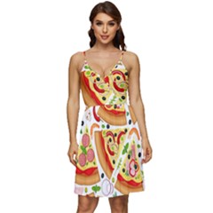 Pizza Love V-neck Pocket Summer Dress 