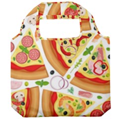 Pizza Love Foldable Grocery Recycle Bag by designsbymallika