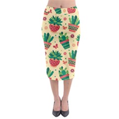 Cactus Love 5 Midi Pencil Skirt by designsbymallika