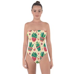 Cactus Love 5 Tie Back One Piece Swimsuit by designsbymallika