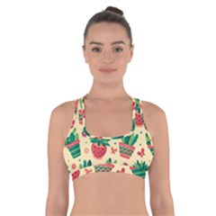 Cactus Love 5 Cross Back Sports Bra by designsbymallika