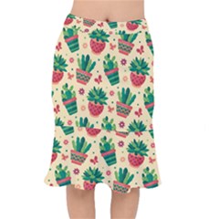 Cactus Love 5 Short Mermaid Skirt by designsbymallika