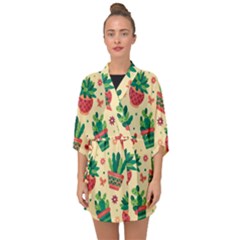 Cactus Love 5 Half Sleeve Chiffon Kimono by designsbymallika