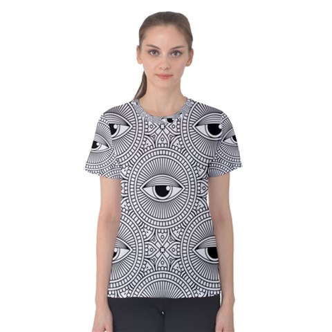 Eye Pattern Women s Cotton Tee by designsbymallika