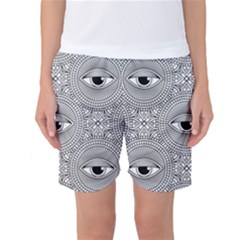 Eye Pattern Women s Basketball Shorts by designsbymallika