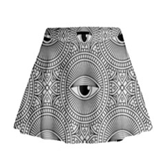 Eye Pattern Mini Flare Skirt by designsbymallika