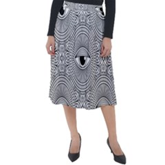 Eye Pattern Classic Velour Midi Skirt  by designsbymallika