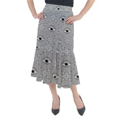 Eye Pattern Midi Mermaid Skirt by designsbymallika