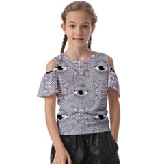 Eye Pattern Kids  Butterfly Cutout Tee by designsbymallika