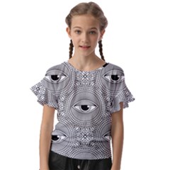 Eye Pattern Kids  Cut Out Flutter Sleeves by designsbymallika