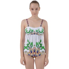 Im Fourth Dimension Colour 6 Twist Front Tankini Set by imanmulyana