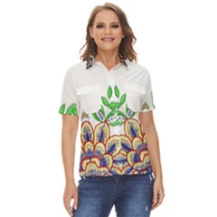 Im Fourth Dimension Colour 6 Women s Short Sleeve Double Pocket Shirt