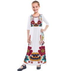 IM Fourth Dimension Colour 12 Kids  Quarter Sleeve Maxi Dress