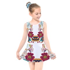 IM Fourth Dimension Colour 12 Kids  Skater Dress Swimsuit